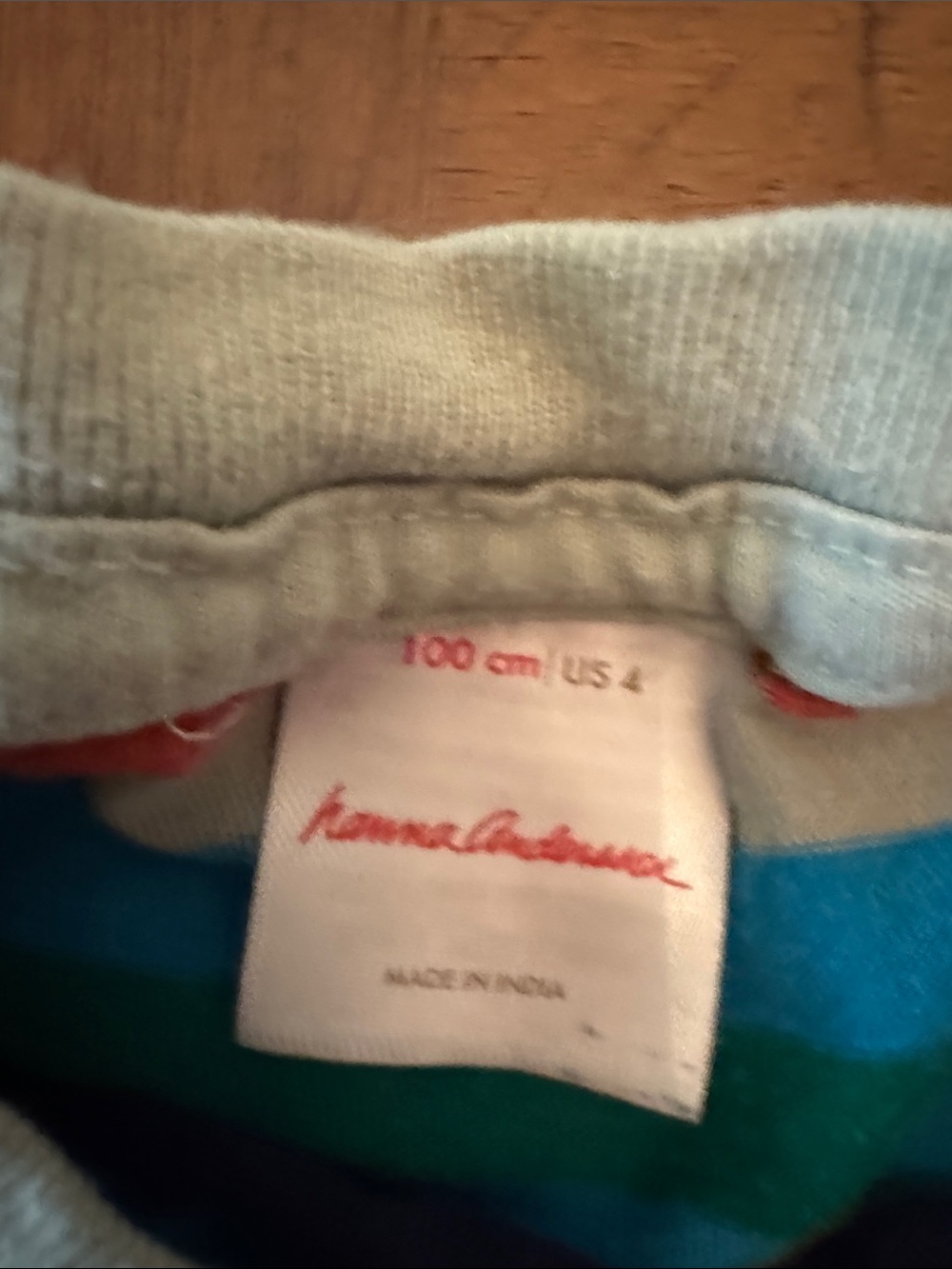 Hanna Andersson Kids Long-Sleeve Stripe Tee in Blue, Yellow & Coral - Picture 2 of 3